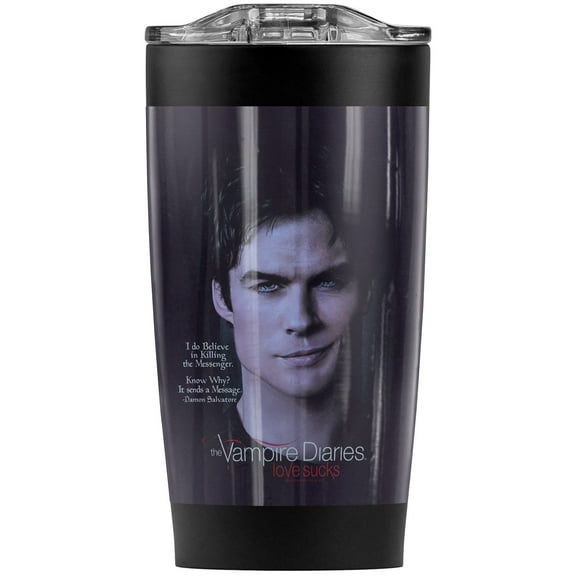 Vampire Diaries/Messenger Stainless Steel Tumbler 20 oz Coffee Travel Mug/Cup, Vacuum Insulated & Double Wall with Leakproof Sliding Lid | Great for Hot Drinks and Cold Beverages