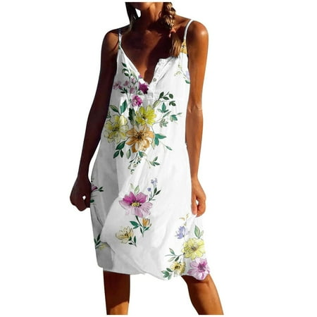

Red Dress White Dress Women s Fashion Sexy V-Neck Sleeveless Strapless Backless Printed Knee Length Dresses Clearance 2022 Dress Pants Women Long Dresses for Women Yellow XL