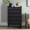 thumbnail image 6 of Walker Edison Mid-Century Modern 6-Drawer Wood Dresser, Solid Black, 6 of 23