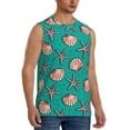 thumbnail image 2 of Uemuo Starfish and Shell Pattern Men's Sleeveless T-Shirt,Muscle Athletic Tank Top, Moisture-wicking Quick-dry Breathable Classic Tee Top for Gym Run Outdoor Sports-3X-Large, 2 of 8