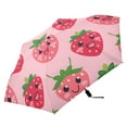 thumbnail image 4 of Compact Sun Umbrella Windproof Travel Umbrellas for Rain Strong Portable UV Protection Lovely Strawberry, 4 of 8