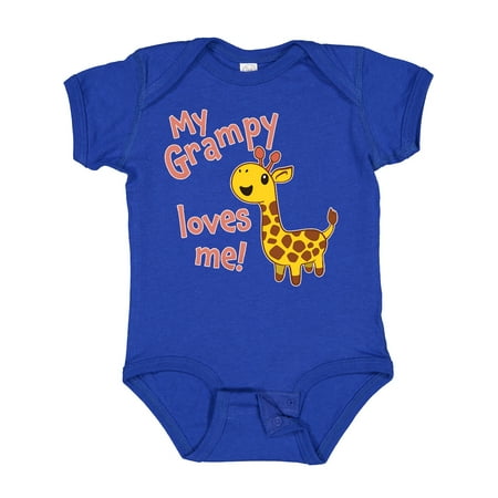 

Inktastic My Grampy Loves Me- Cute Giraffe Gift Baby Boy or Baby Girl Bodysuit
