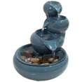 thumbnail image 3 of Sunnydaze Tiered Vessels Ceramic Tabletop Water Fountain - Relaxing Indoor Fountain for Office, Bedroom, or Living Room - Teal, 3 of 9