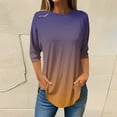 thumbnail image 1 of Pxiakgy Vente Chaude!! T-Shirts à Manches Longues Col Rond pour Femmes Printemps Automne Tie Dye Hauts Amples Tunique Décontractée Blouse Col Printemps Tunique Imprimée Décontractée T-Shirts Trois Quarts Hauts pour Femmes Café TTG, 1 of 5