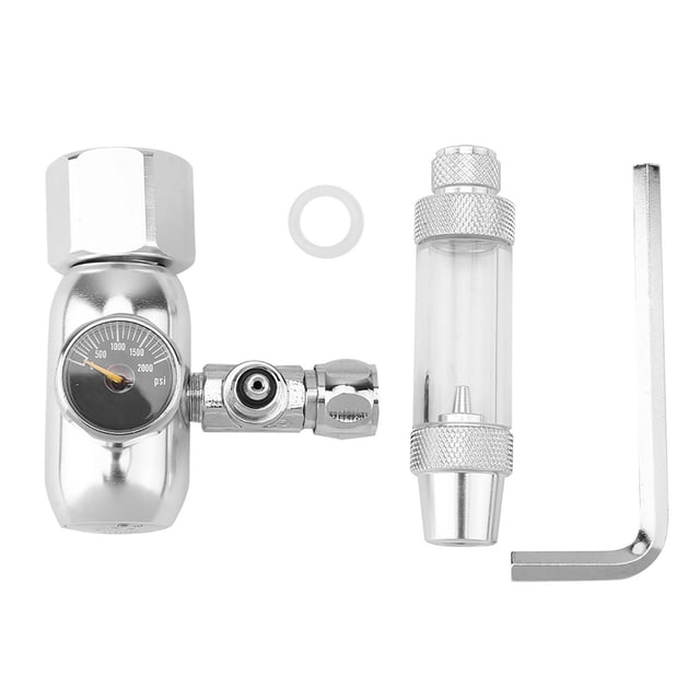 Régulateur de Pression CO2 pour Aquarium à Bulles, Clapet Anti-Retour, Compteur de Bulles, Mini Table Simple Argentée