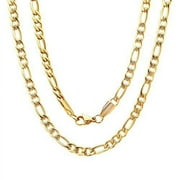 14K Gold Filled Solid Figaro Necklace 24"