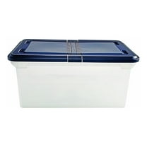 Extra Capacity 23-Inch File Tote, Letter Size, Clear Base/Navy Lid, Case of 4 (55797CT)