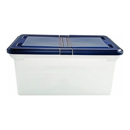 Extra Capacity 23-Inch File Tote, Letter Size, Clear Base/Navy Lid, Case of 4 (55797CT)