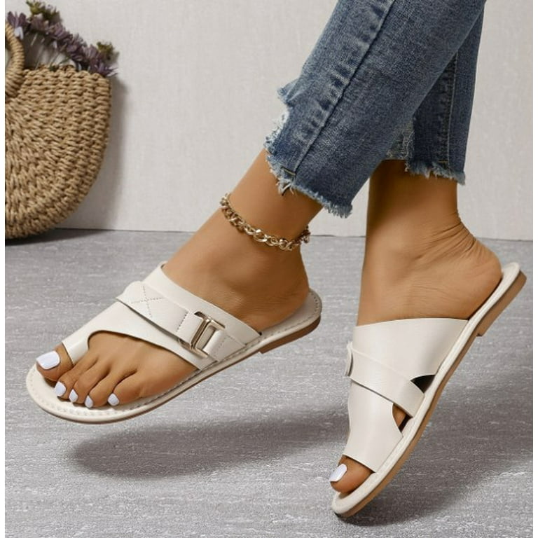 Women's Cross Strappy Leather Flats Sandal Cute Dressy Toe Women's Cross Strappy Leather Flats Sandal Cute Dressy Toe