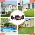 thumbnail image 4 of YRLLENSDAN Wicker Outdoor Furniture, Wicker Patio Furniture Set Front Porch Furniture Patio Conversation Sets 4 Piece Patio Furniture Set for Backyard Balcony Porch Garden, Red, 4 of 7