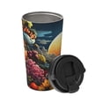 thumbnail image 2 of Picia Sunset Floral Fantasy Landscape Pattern 500ml Carry Insulated Coffee Mug, Stainless Steel Travel Mug with Hidden Handle, Leak-Proof for Car, Office, Home, and Outdoor Use, 2 of 8
