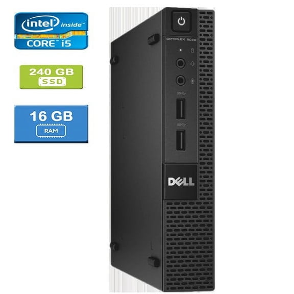 Used: Dell 9020 MICRO Intel Core i5-4590T , 16GB, 240GB SSD, Win 10 Pro