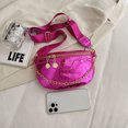 thumbnail image 3 of Bolsa De Pecho Bolso de pecho para mujer, bolso cruzado con diseño de piedra elegante, bolso de sillín con cadena (rojo rosa), 3 of 8