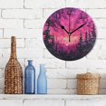 thumbnail image 3 of Purple Sky and Dark Forest Round Wall Clock Silent Battery Operated Home Decor for Living Room Bedroom, 3 of 7