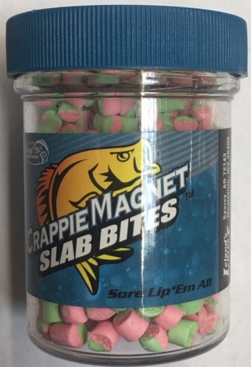 (3 pack) Crappie Magnet Slab Bites, Pink/Chartreuse