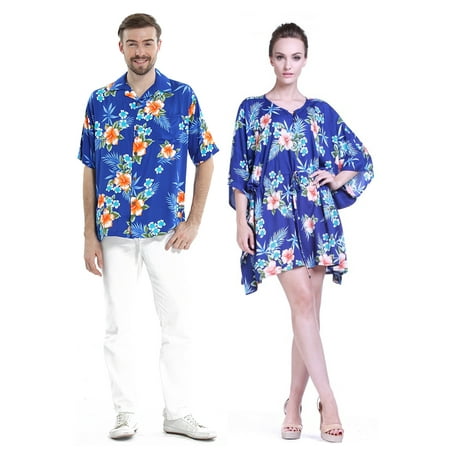 Hawaii Hangover - Couple Matching Hawaiian Luau Aloha Shirt Poncho ...