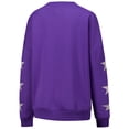 thumbnail image 3 of Women's Gameday Couture Purple Minnesota Vikings Rhinestone Star Sleeve Settle the Score Tri-Blend Pullover Sweatshirt, 3 of 3