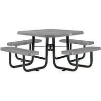 Global Industrial 46" Octagonal Picnic Table, Expanded Metal, Gray