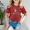thumbnail image 2 of 2DXuixsh T-Shirt Fille Été Manches Courtes Tee Sportswear Col Rond T-Shirt Ample Décontracté Mignon Imprimé Basique Rouge Taille 110, 2 of 4