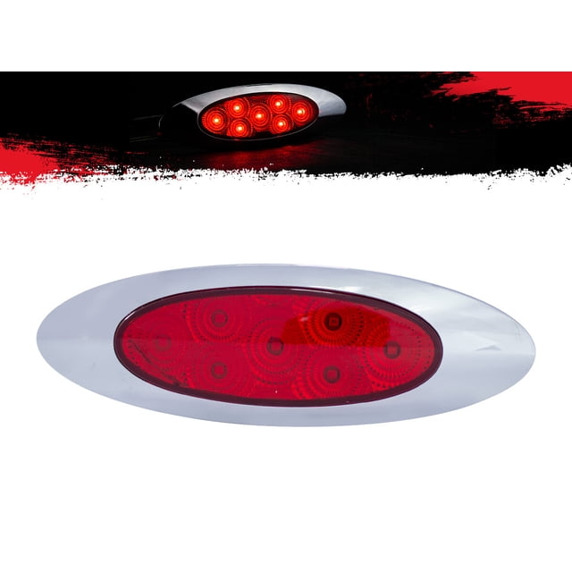 Plafón Lateral TUNELIGHT-RENOVATIO Con 7 LEDS Estrobo Rojo Elíptico 12-24 Volts