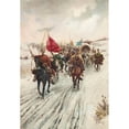 thumbnail image 2 of Adolf Baumgartner-Stoiloff 14x18 Gold Ornate Wood Frame and Double Matted Museum Art Print Titled - The Gold Escort, 2 of 4