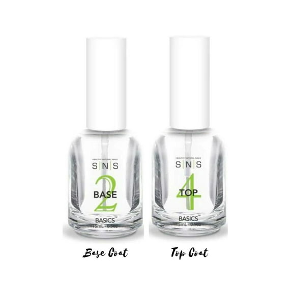 SNS Basics Bases&Sealers - Base Coat ( #2 ) & Top Coat ( #4 ) - COMBO PACK 0.5 oz each