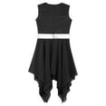 thumbnail image 6 of YONGHS Kids Girls Liturgical Praise Dance Worship Long Dress Color Block Costume Lyrical Dancewear Black 12, 6 of 7