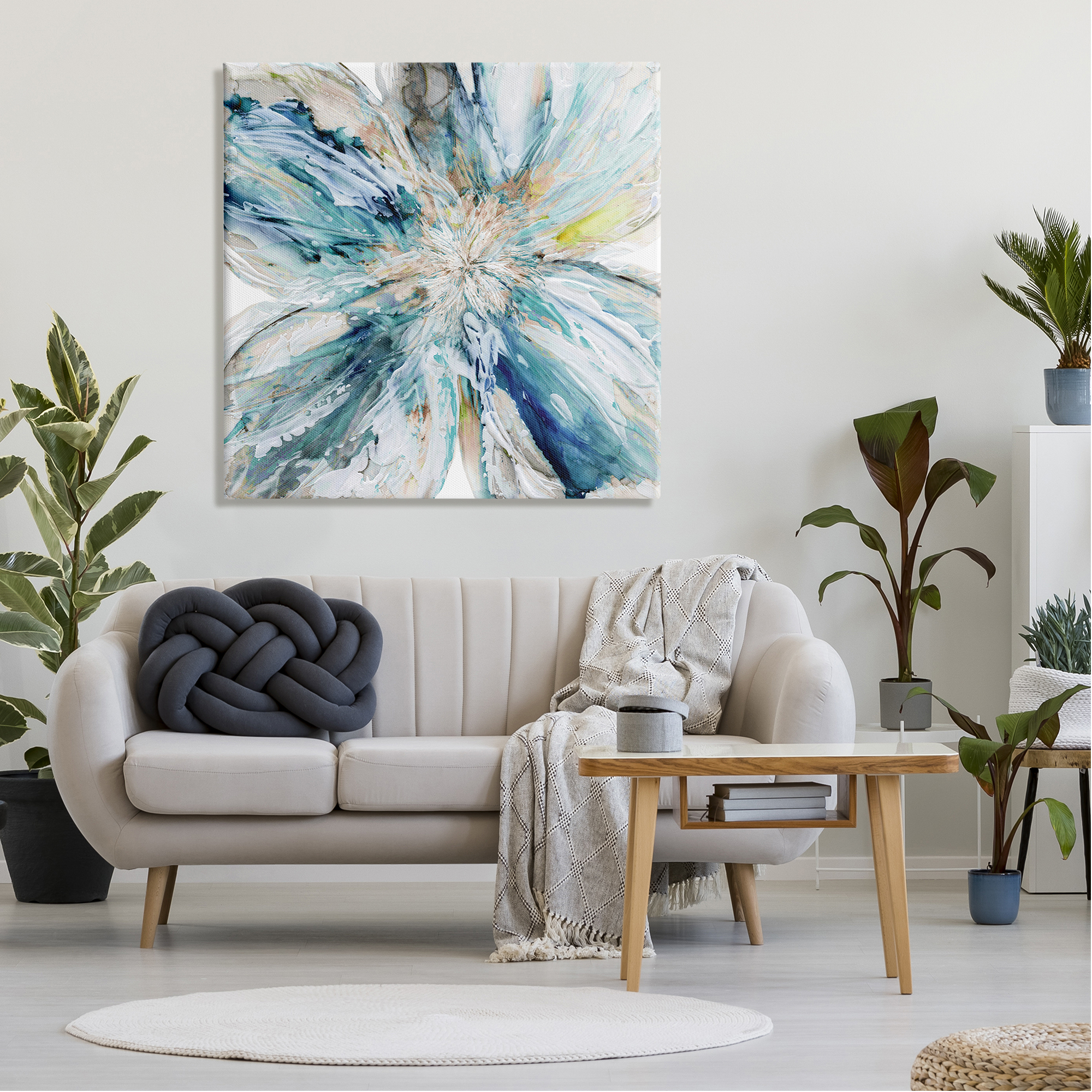 Stupell Blossom Burst Abstract Flower Abstract Painting Gallery Wrapped Canvas Print Wall Art