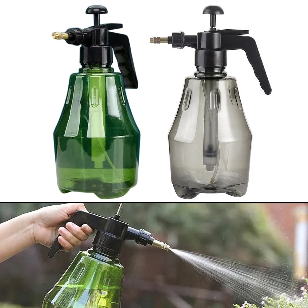Whatever You Like-1.5L Manual Pressure Sprayer - Adjustable Nozzle Garden Watering Can for Plants, Flowers, Bonsai, Succulents - Transparent PET Bottle with Mist and Stream Modes (Grey/Gr