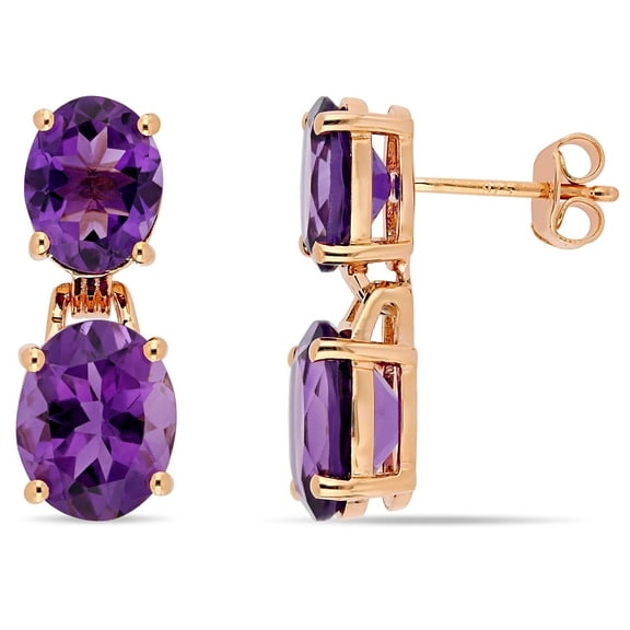 Everly Women's Amethyst Rose Gold Plated Earrings