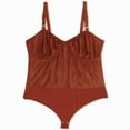 thumbnail image 2 of DANIELLE BERNSTEIN Womens Brown Sheer Lace Intimates Bodysuit 2, 2 of 3