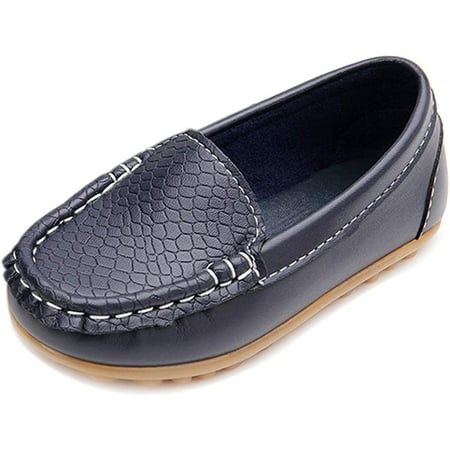 

Toddler Boys Girls Loafer Shoes Soft Synthetic Leather Slip On Moccasin Flat Boat Dress Shoes