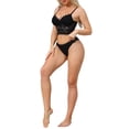 thumbnail image 2 of INSPIRE CHIC Women's Lace Camisole Plunge Sheer Sleeveless Strap Tank See Through Mesh Back with Thin Cup S Black, 2 of 5