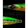 thumbnail image 3 of BLUEWING Fishing Lures Slow Pitch Jig Flat Fall Jigging Pitching Lures Vertical Jigs, Baits with Assist Hook Fishing Artificial Bait, Green/Gold,80g, 3 of 7