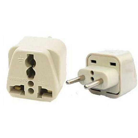 Universal Plug Adapter for Europe Travel - converts any plug to 4mm. 2 pin Euro plug
