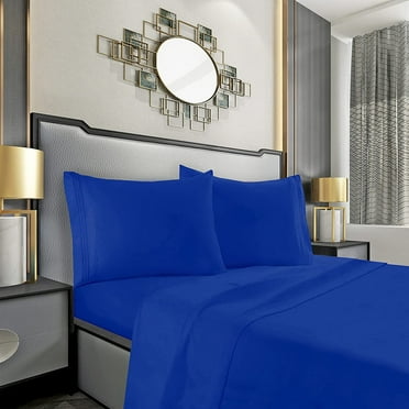 Elegant Comfort® 1500 Series Soft 4pc Sheet Set, All Sizes and Colors, California King, Royal Blue
