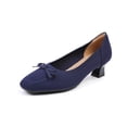 thumbnail image 5 of FRSASU Women's Knitted Flat Ballet Shoes Comfortable Soft Sole Round Toe Dressy Slip On Flat Navy, 5 of 6