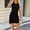 Black, variant on Jerdar Women's Summer Round Neck Sleeveless Tie-Waist Knit Pleated Short Slim Fit Dress M