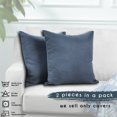 thumbnail image 4 of 3S Brother's Solid Cushion Cover Super Soft & Cozy Home Décor Throw Pillow Case for Chair Couch Bedroom & Livingroom Décor Pillowcase with Invisible Zipper Set of 2 Pieces - Sky Blue 20"x20" Each, 4 of 8