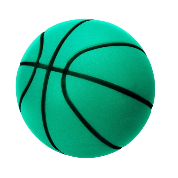 Uxcell Silent Basketball 8.3" No Noise High-Density Foam Dribbling Indoor Basketball with Net Bag forIndoor Sport Green