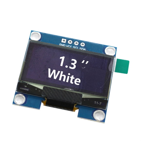 OLED Module 3.3V/5V 12C Interface Écran d'Affichage de Table Auto-Éclairant Performance Stable FR4 Écrans LCD Blanc VCC