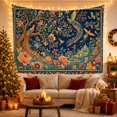 thumbnail image 3 of Ornate Peacocks in an Enchanted Garden, Whimsical Folk Art for Nature Lovers, Botanical Wall Art Decor, Birthday Gift Tapestry Wall Hanging for Bedroom and Living Room, 3 of 7