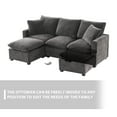 thumbnail image 5 of EUROCO 84" Modular Couch Sofa, Chenille 4 Sectional Couch Seat Sofa,Modular Furniture with 2 Pillows, Wood Frame for Small Space, Living Room, Bedroom, Grey, 5 of 11