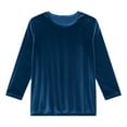 thumbnail image 6 of Bvxeep Women's Crew Neck Solid Color 3/4 Sleeve T-shirt Top, 6 of 8
