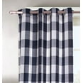 thumbnail image 2 of Decotex 1 Piece Plaid Courtyard Buffalo Checkered Grommet Top Window Curtain Drape Panel or Valance (53" X 84", Navy Blue/Beige), 2 of 2