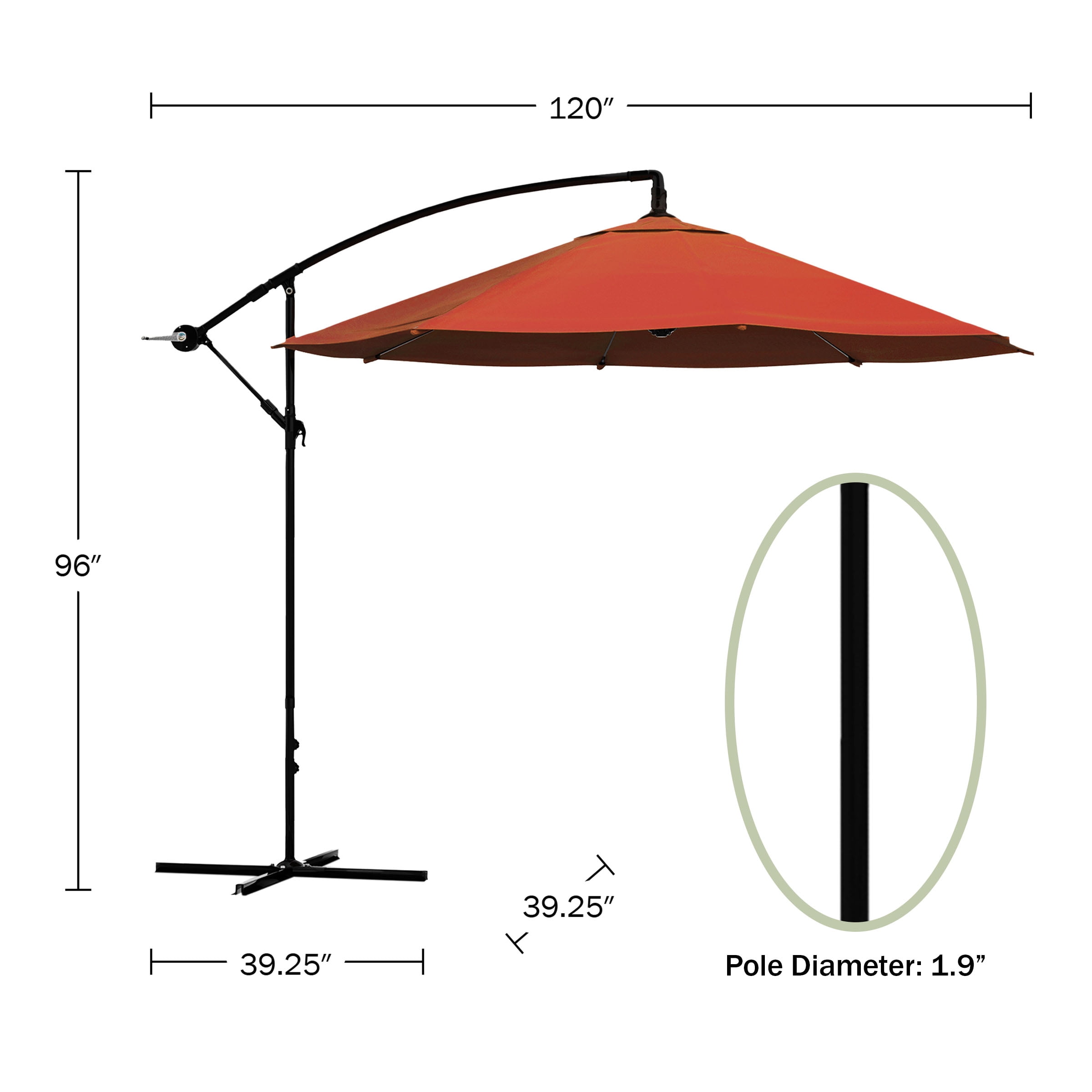 Pure Garden Offset 10-ft. Aluminum Hanging Patio Umbrella