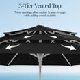 thumbnail image 5 of Best Choice Products 10ft 3-Tier Patio Umbrella White Pole, Outdoor Market Umbrella Steel Pole - Black, 5 of 8