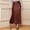 Coffee, variant on Daolelai Women's Spring and Summer Satin High Waist Elastic Hem Side Slit Long Skirt