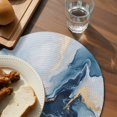 thumbnail image 3 of Navy Blue Marble Round 15 Inch Placemats Set of 6, Modern Abstract Ink Painting HeatResistant Non Slip Place Mats for Dining Table, Wipeable Braided Kitchen Table Mats for Housewarming, 3 of 9