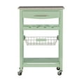 thumbnail image 3 of Riverbay Furniture Transitional Wood/Granite Top Kitchen Island in Mint Green, 3 of 13
